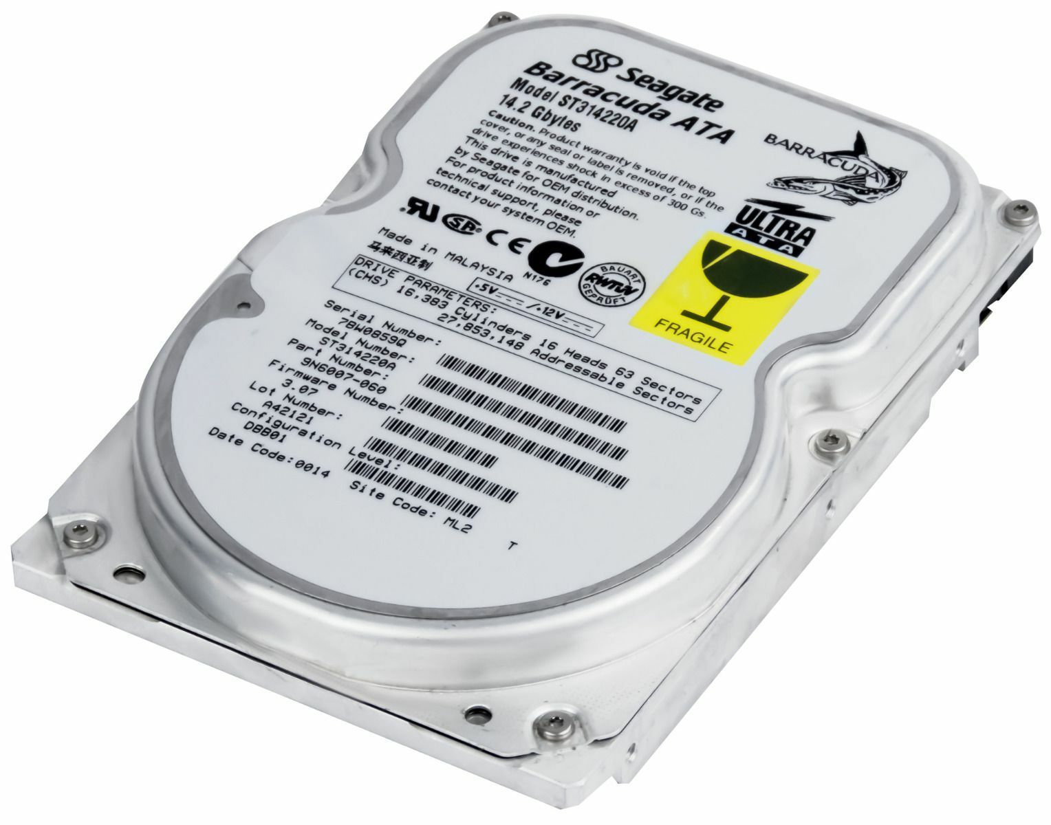 3年保証 Hard Drive Seagate barracuda 14.2 GB 5400 RPM 256 KB Ata 3.5