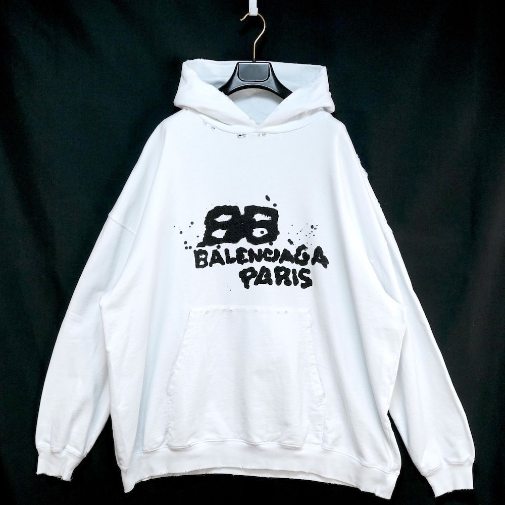 BALENCIAGA バレンシアガ Hand Drawn BB Icon Large Fit Hoodie 両面 