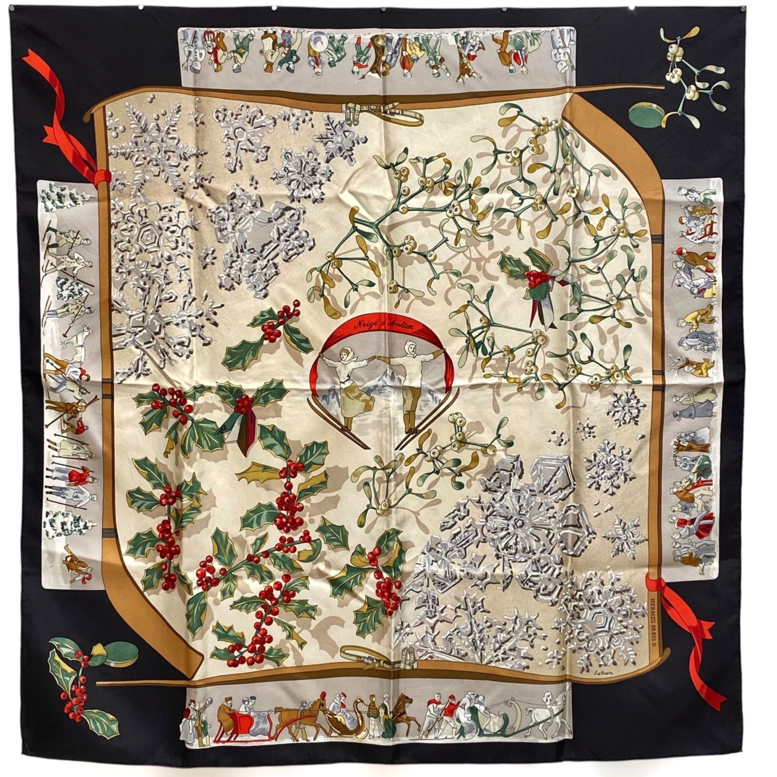 エルメス カレ90 Neige d'Antan シルクスカーフ 去年の雪 HERMES