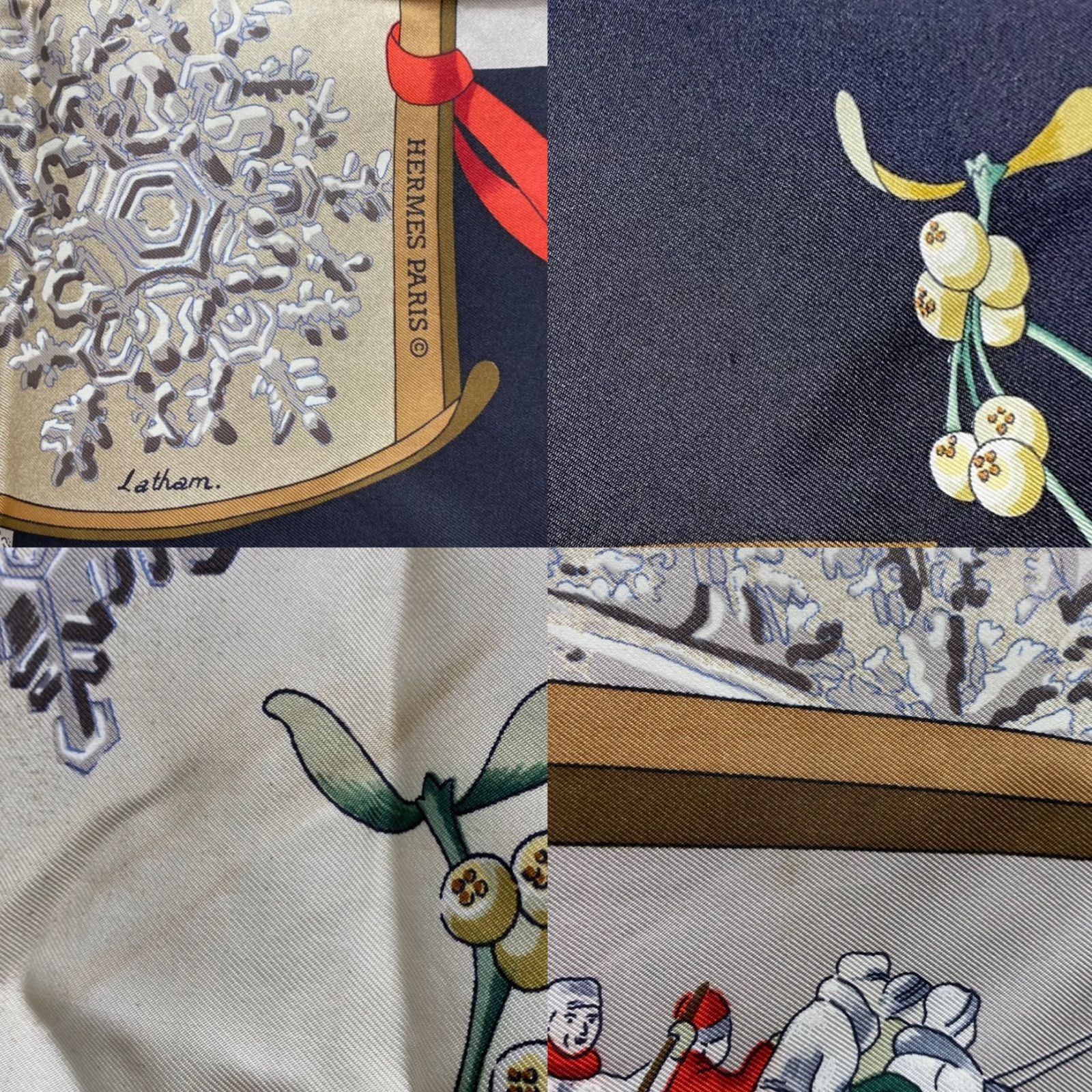 エルメス カレ90 Neige d'Antan シルクスカーフ 去年の雪 HERMES