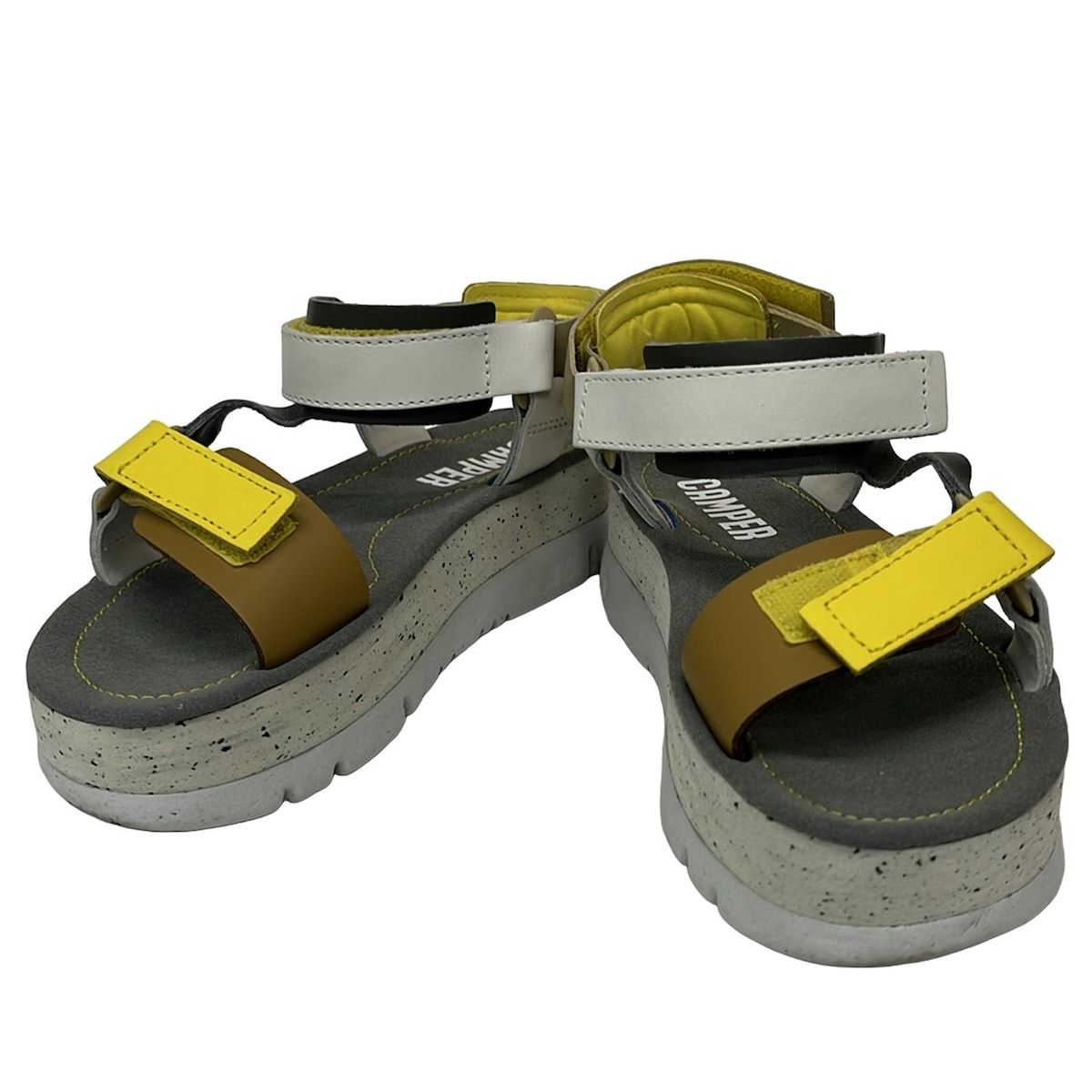 CAMPER カンペール サンダル 35 レディース - 白×イエロー×マルチ レザー