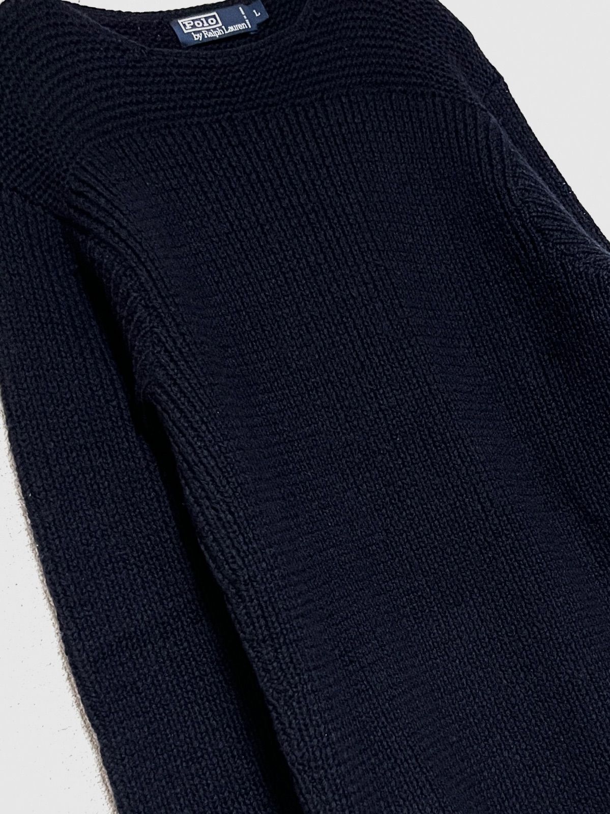 Polo RALPH LAUREN】90s HAND KNIT ウールニットセーター L 注文