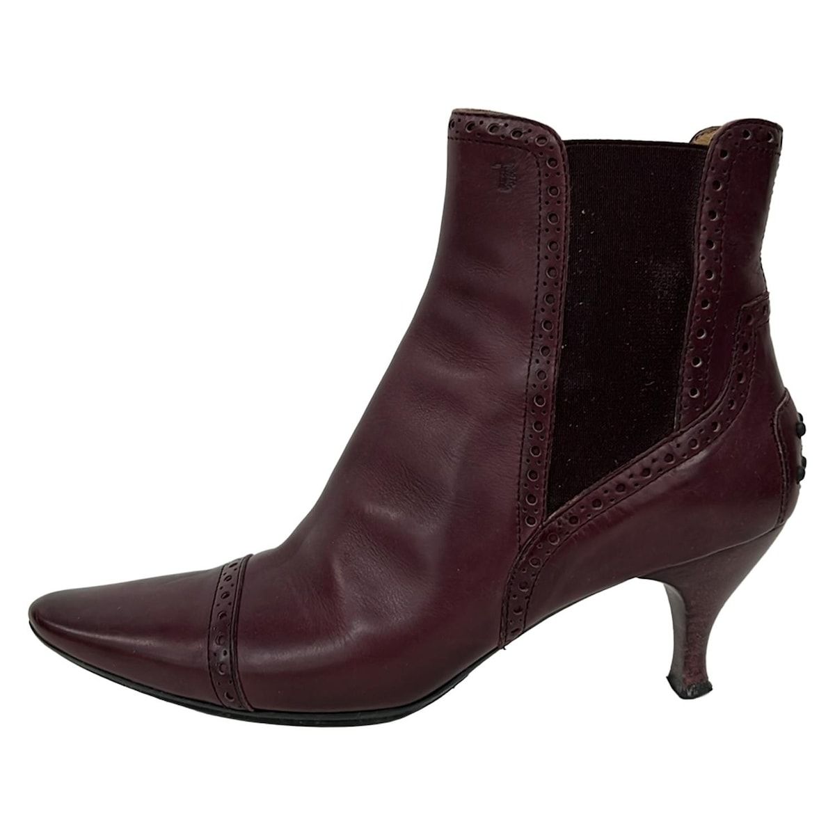 【TOD'S 】サイドゴアブーツ　ボルドー　箱付き サイドゴアブーツ(チェルシーブーツ) TOD'S(トッズ) ショートブーツ