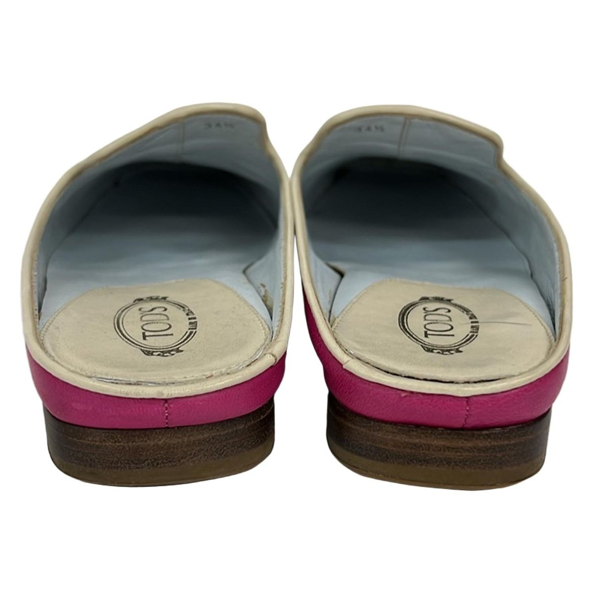  TOD S トッズ シューズ 34 1|2 レディース - ピンク×ベージュ アウトソール張替済 レザー その他 靴