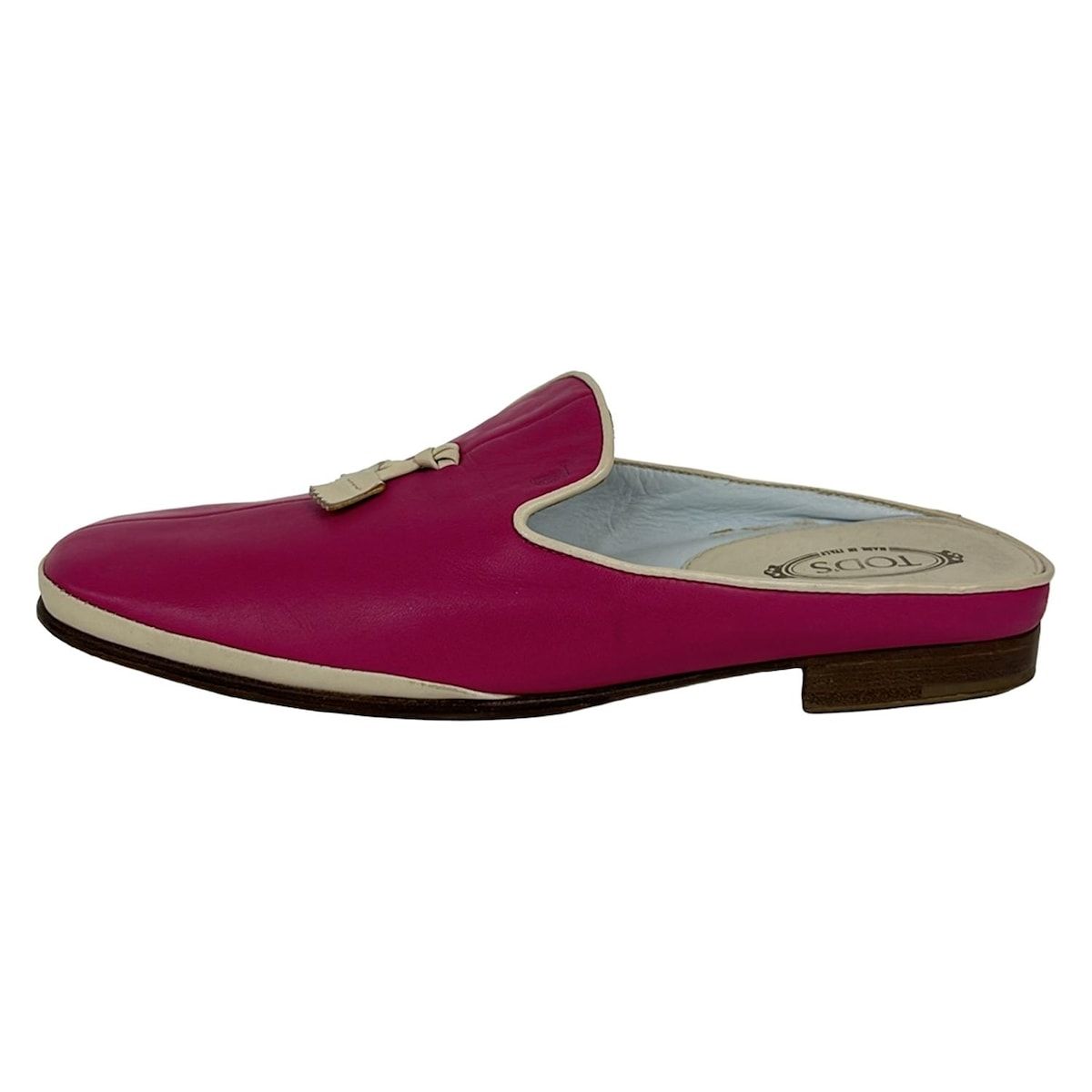TOD S トッズ シューズ 34 1 2 レディース ピンク ベージュ アウトソール張替済 レザー