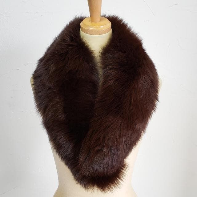 サガフォックス SAGAFOX ティペット 襟巻 ブラウン リアルファー