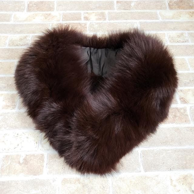 サガフォックス SAGAFOX ティペット 襟巻 ブラウン リアルファー