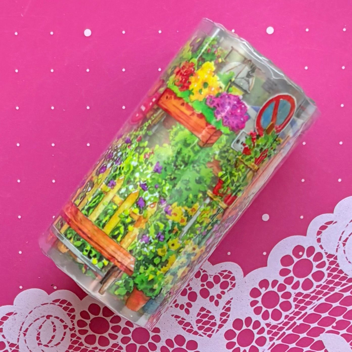 PET 街角一隅 7 cm×5 m 100 cm loop 海外マスキングテープ 海外マステ 庭 ガーデニング プランター