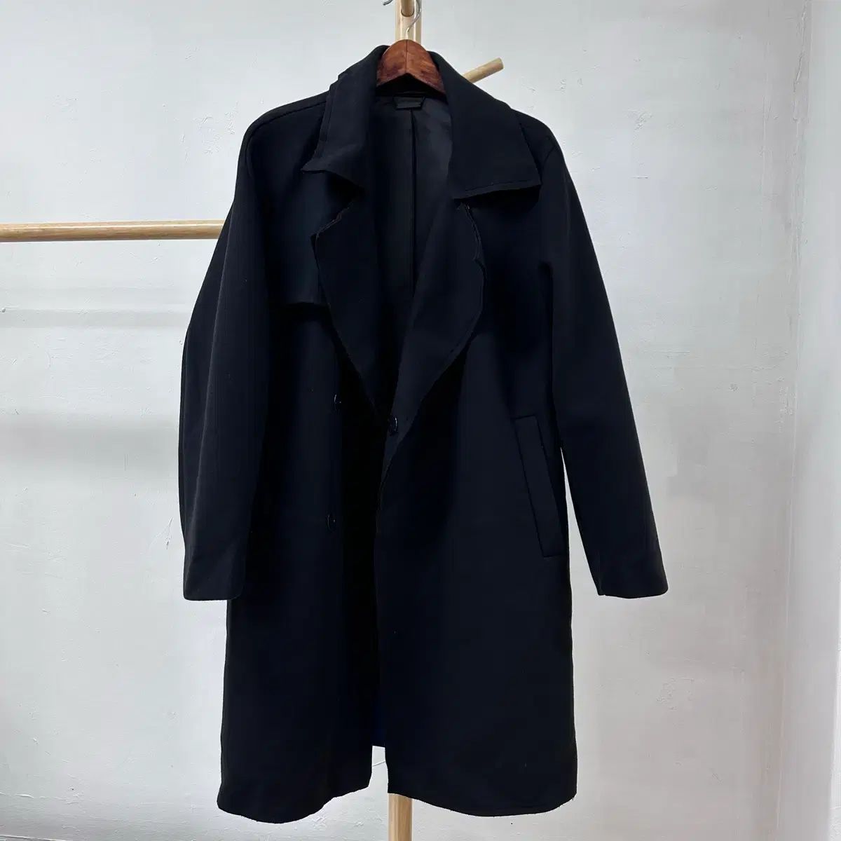 SYSTEM システム ウール ストア カシミア バイカラー ダブル コート