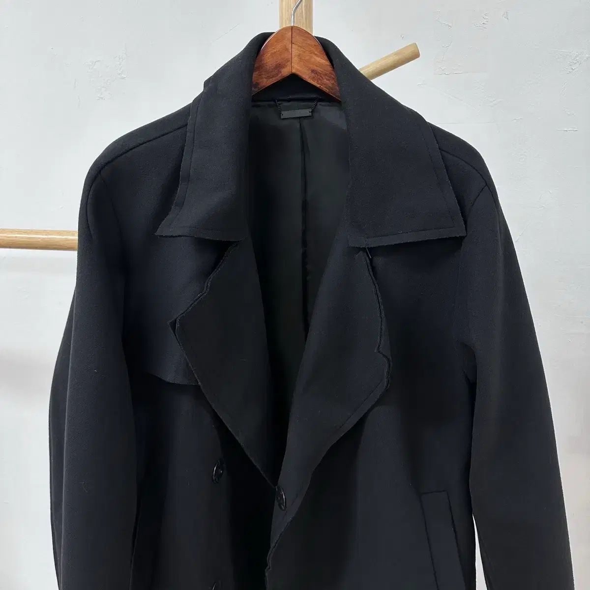 SYSTEM システム ウール ストア カシミア バイカラー ダブル コート