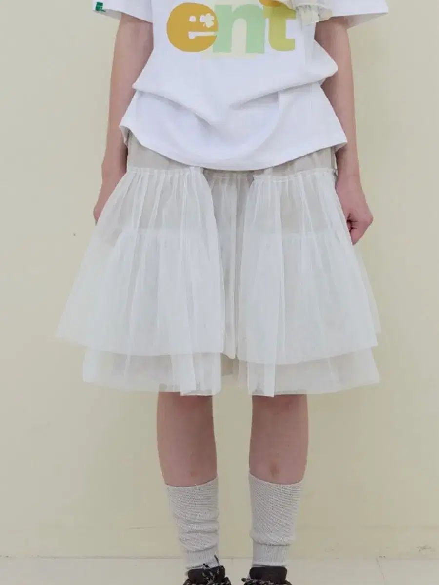 NOCONTENT メッシュ スカート アイボリー