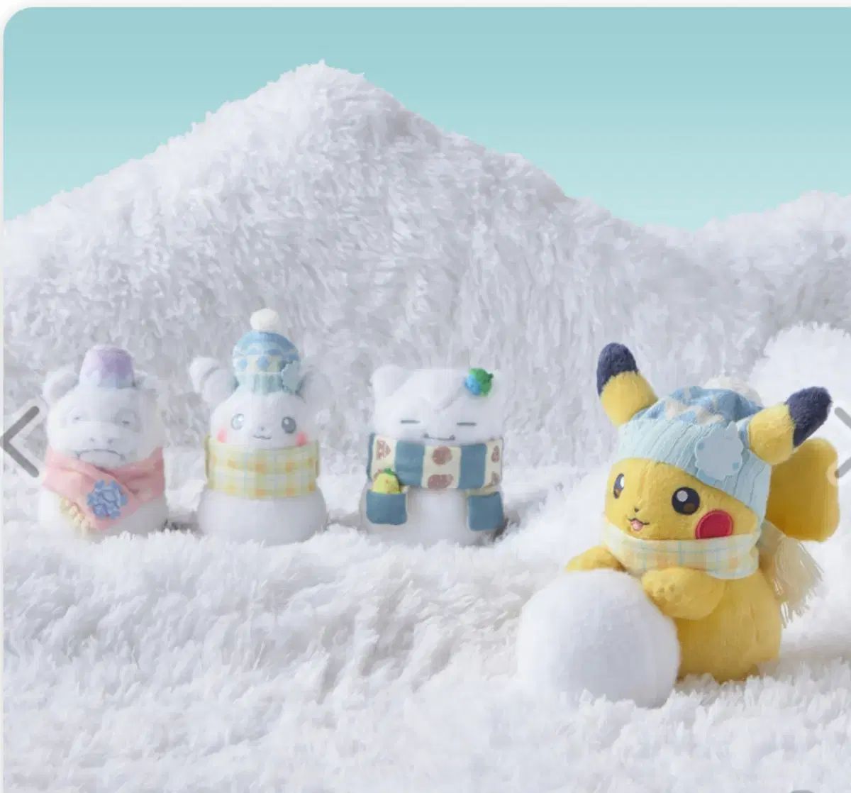 ポケモン　ゆきだるまぬいぐるみ　3点セット　新品タグ付き ポケモンセンター新作)(新品)ピカチュウ雪だるま(ゆきだるま