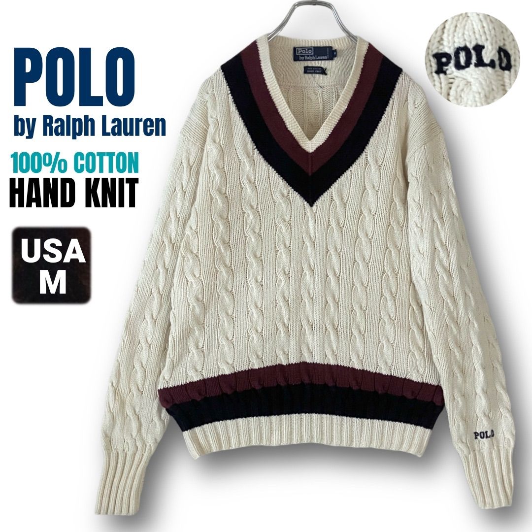 ラルフローレン☆ハンドニット☆コットンチルデンセーター☆POLO by