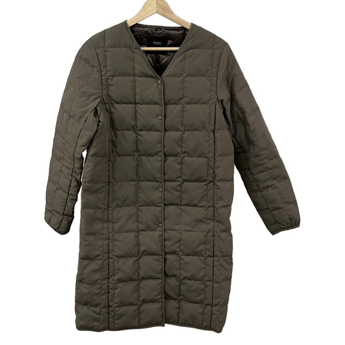 TAION(タイオン) ダウンコート レディース - カーキ 長袖/秋/冬/GREN LABEL RELAXING UNITED ARROWSコラボ
