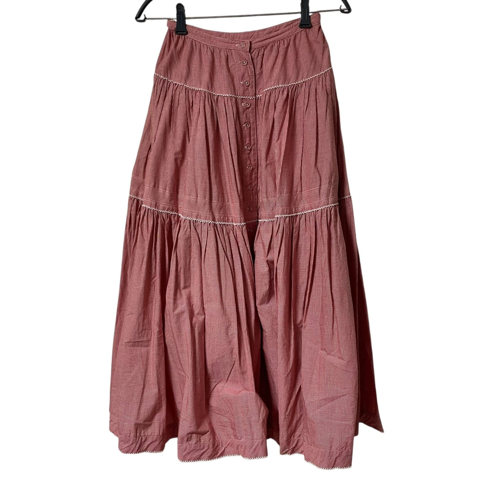 【タグ付き未使用】ピンクハウス　ロングティアードスカート　ギンガム タグ付き未使用】ピンクハウス ロングティアードスカート ギンガム