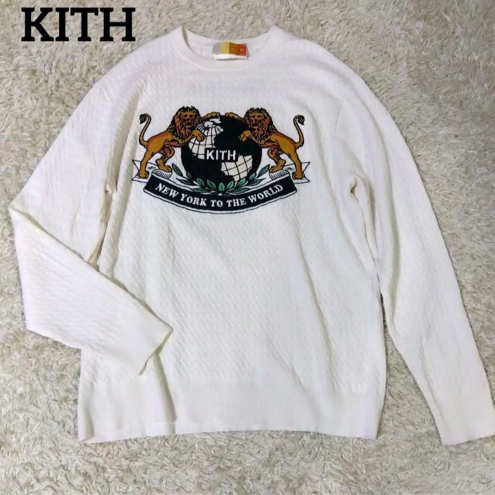 ホワイト ケーブルニット セーター　KITH Kith for Wilson Cardigan Sweater - Sandrift – Kith Europe