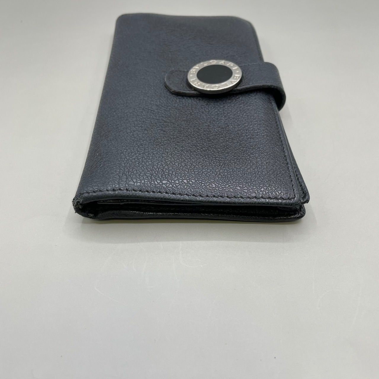 美品 BVLGARI ブルガリ 長財布 ロングウォレット サークルロゴ ロゴ型