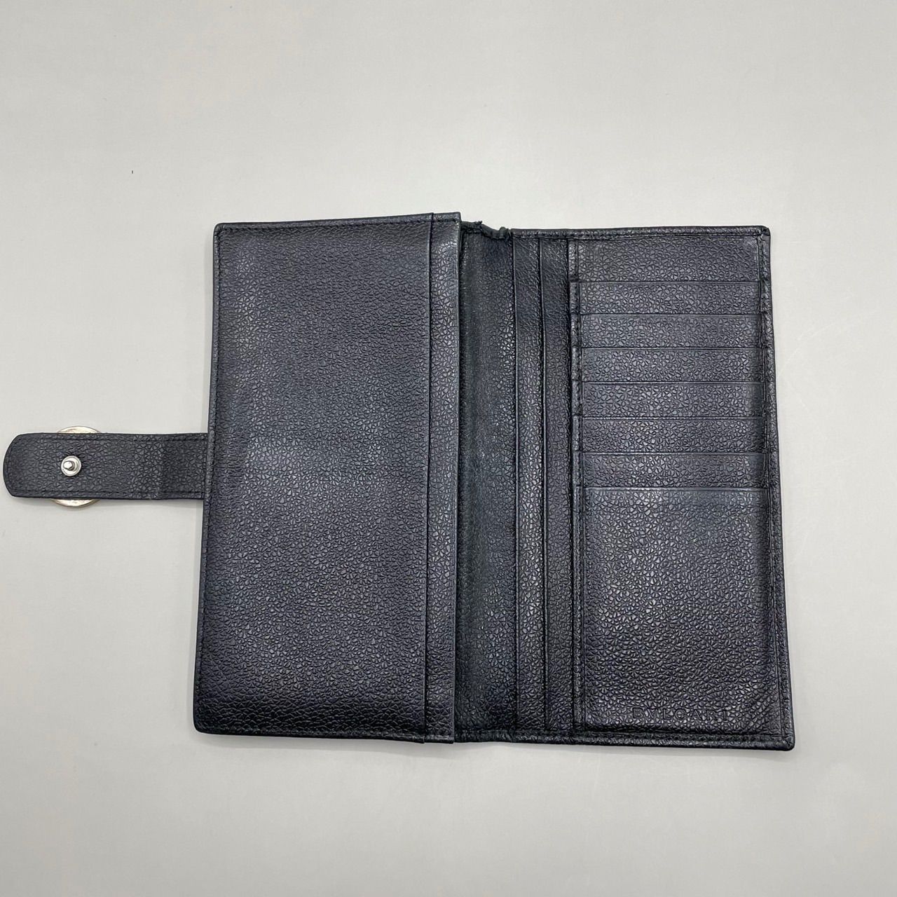 美品 BVLGARI ブルガリ 長財布 ロングウォレット サークルロゴ ロゴ型