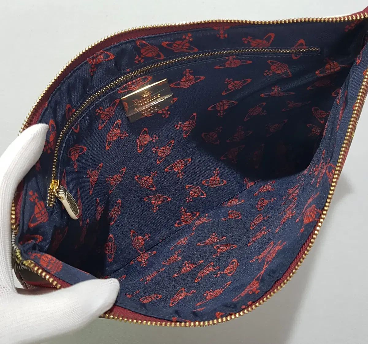 チェック クラッチバッグ