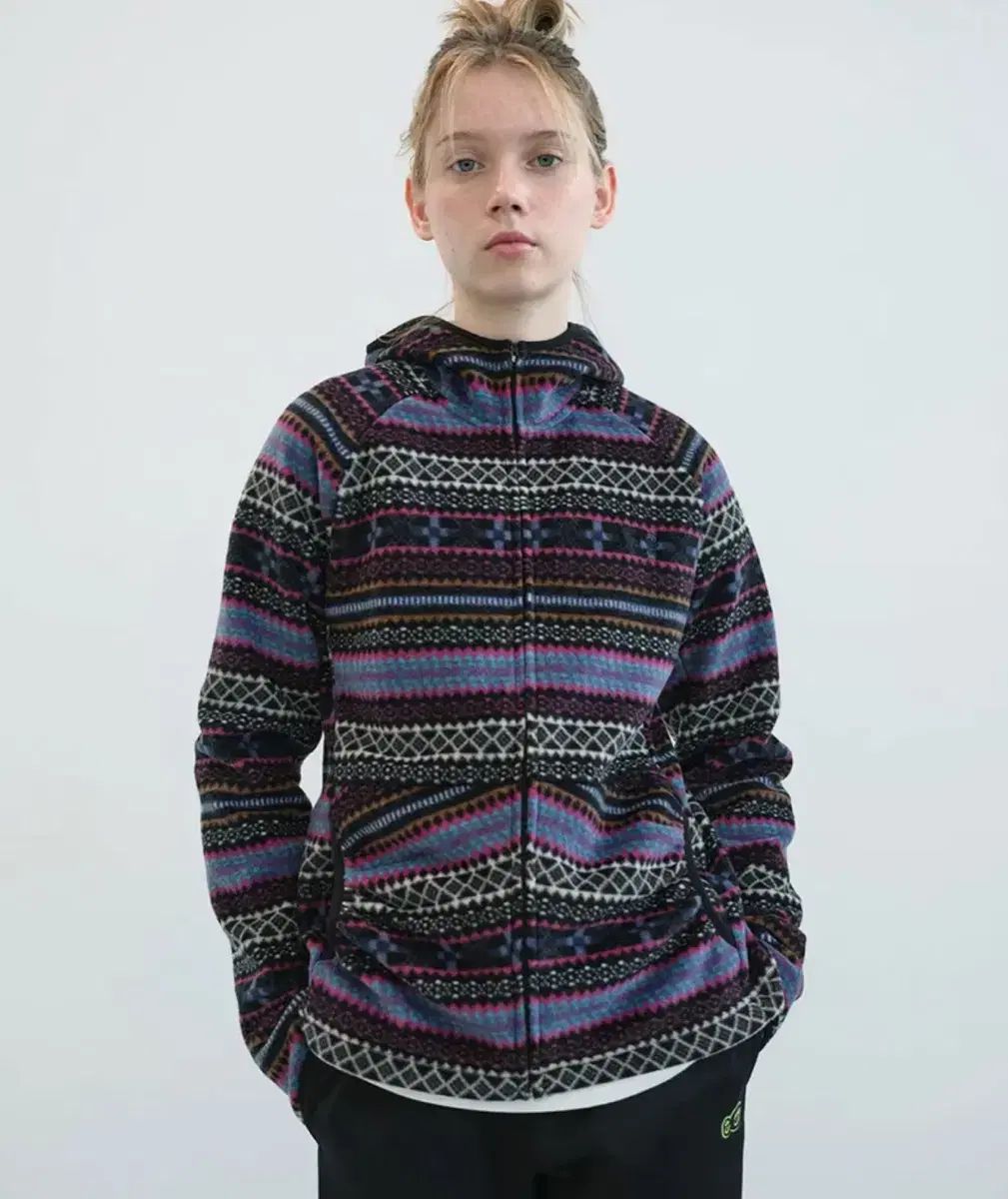 エンゾーブルース シャーリングポケット フリース ジップアップフーディー