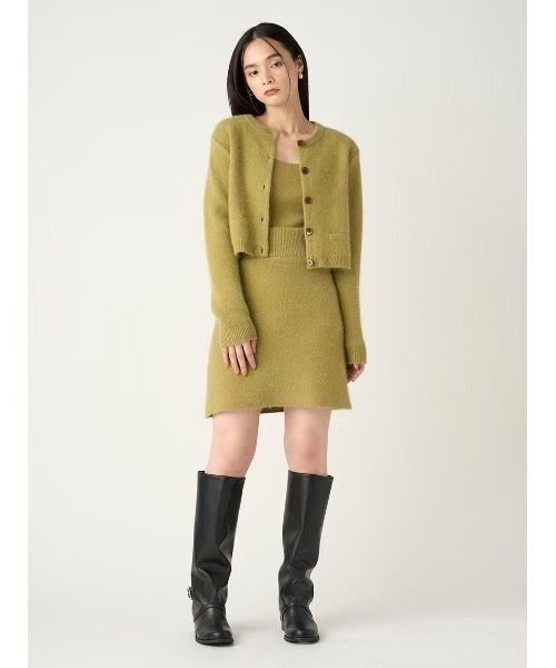 ワンピース ニットセットアップ レディース グリーン