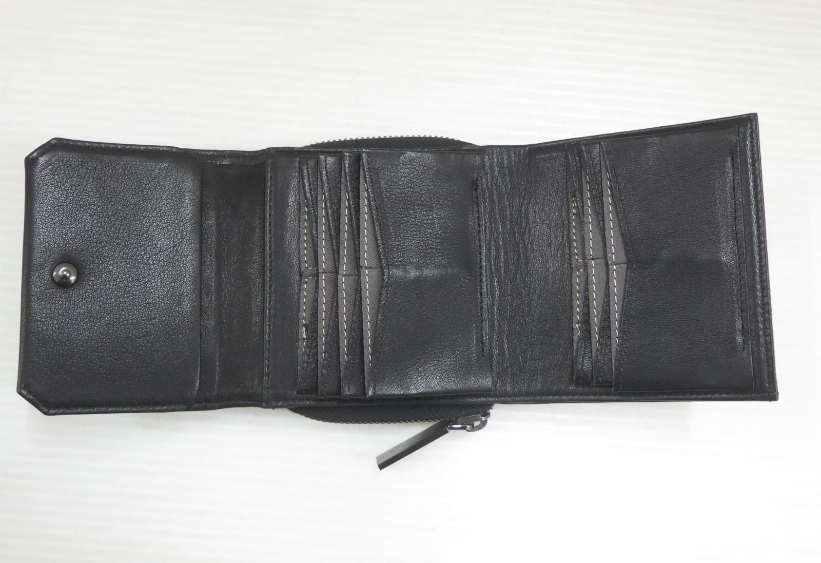 2146 discord Yohji Yamamoto ディスコードヨウジヤマモト DV-A 15-726 レザー 三つ折り財布 速乾素材 デニム