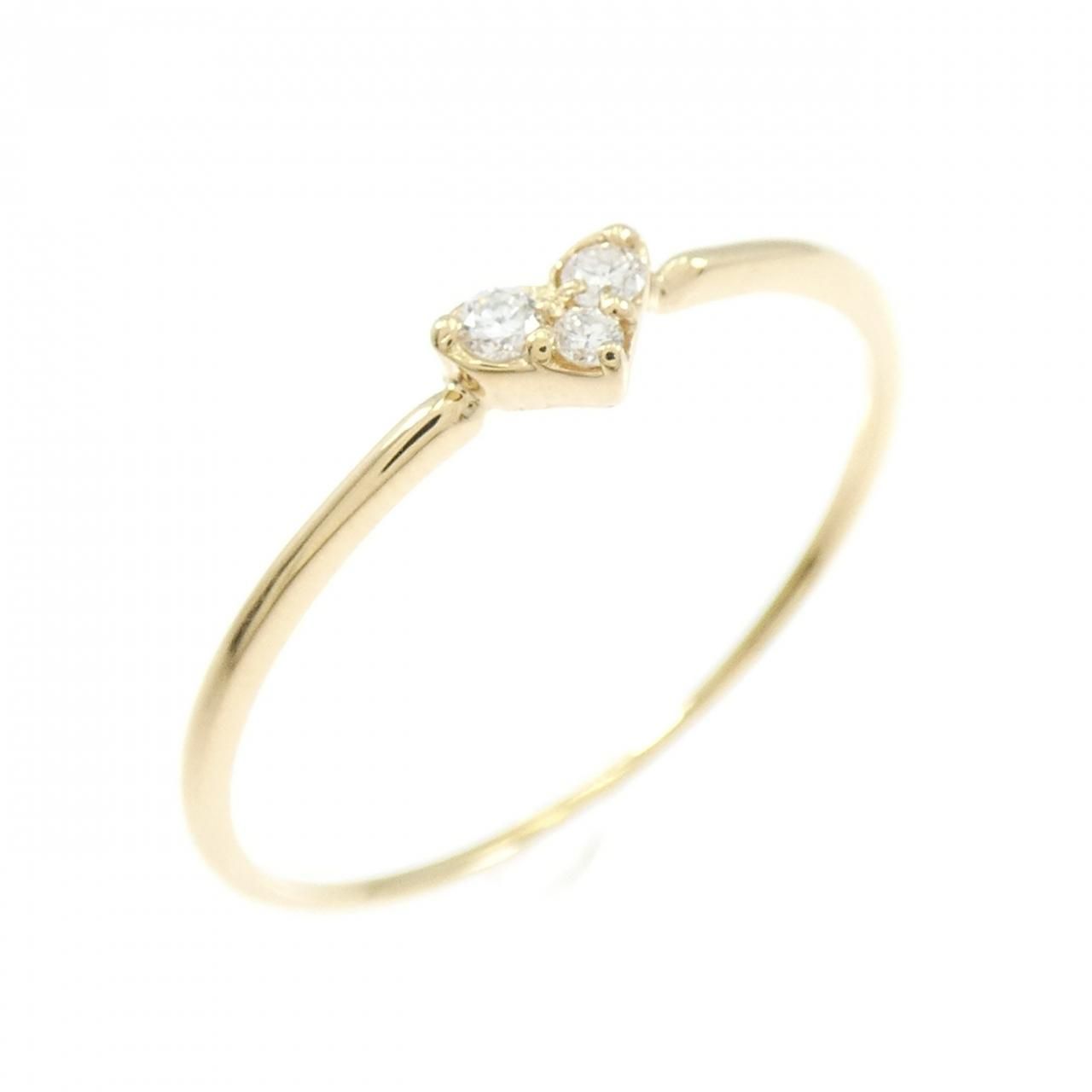 リメイク K 18 YG ハート ダイヤモンド リング 0 05 CT