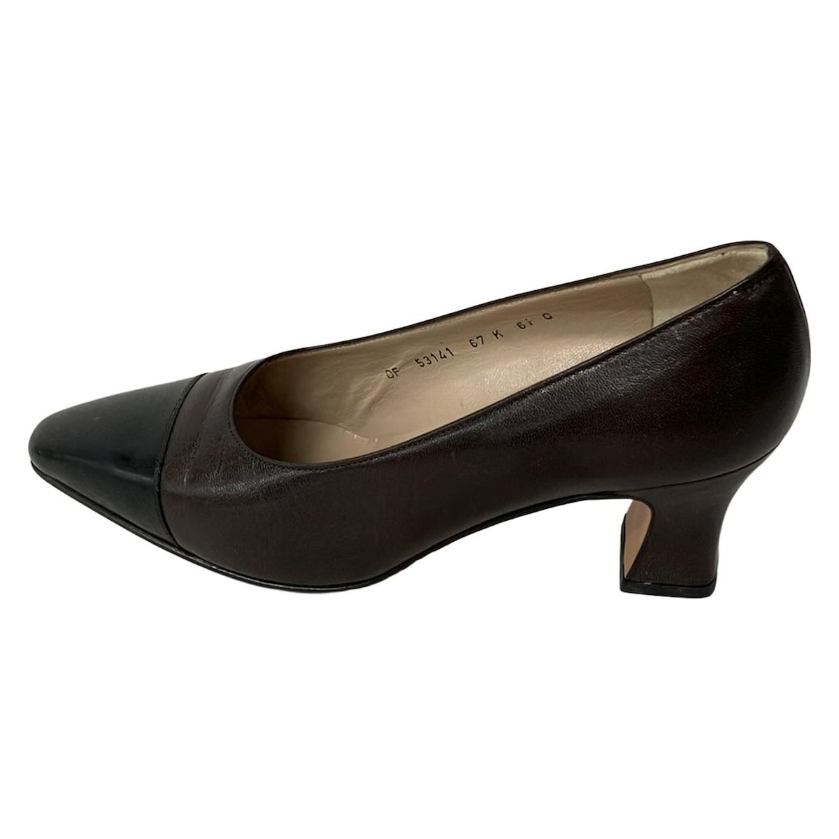 SalvatoreFerragamo サルバトーレフェラガモ パンプス 6 1 2 C レディース ダークブラウン アウトソール張替済 レザー