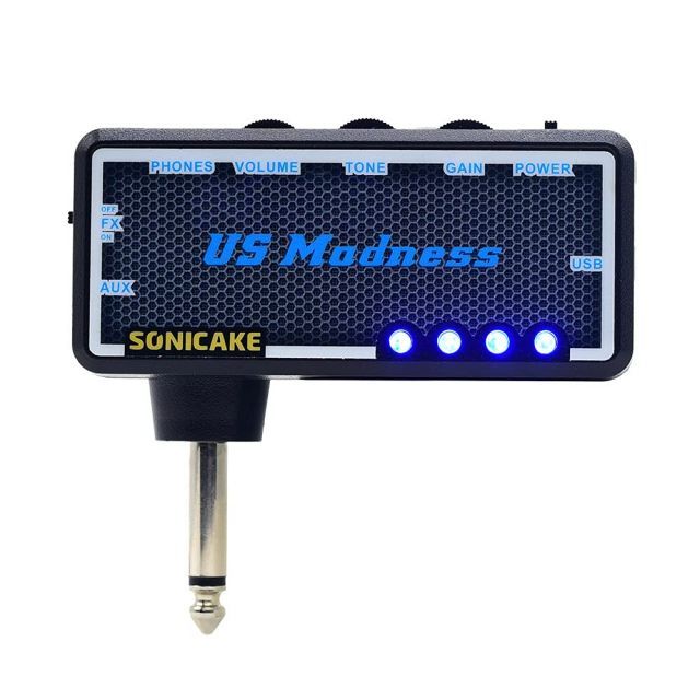 SONICAKE ミニ ギターヘッドホンアンプ コーラスエフェクト内蔵 USB充電式 US Madness