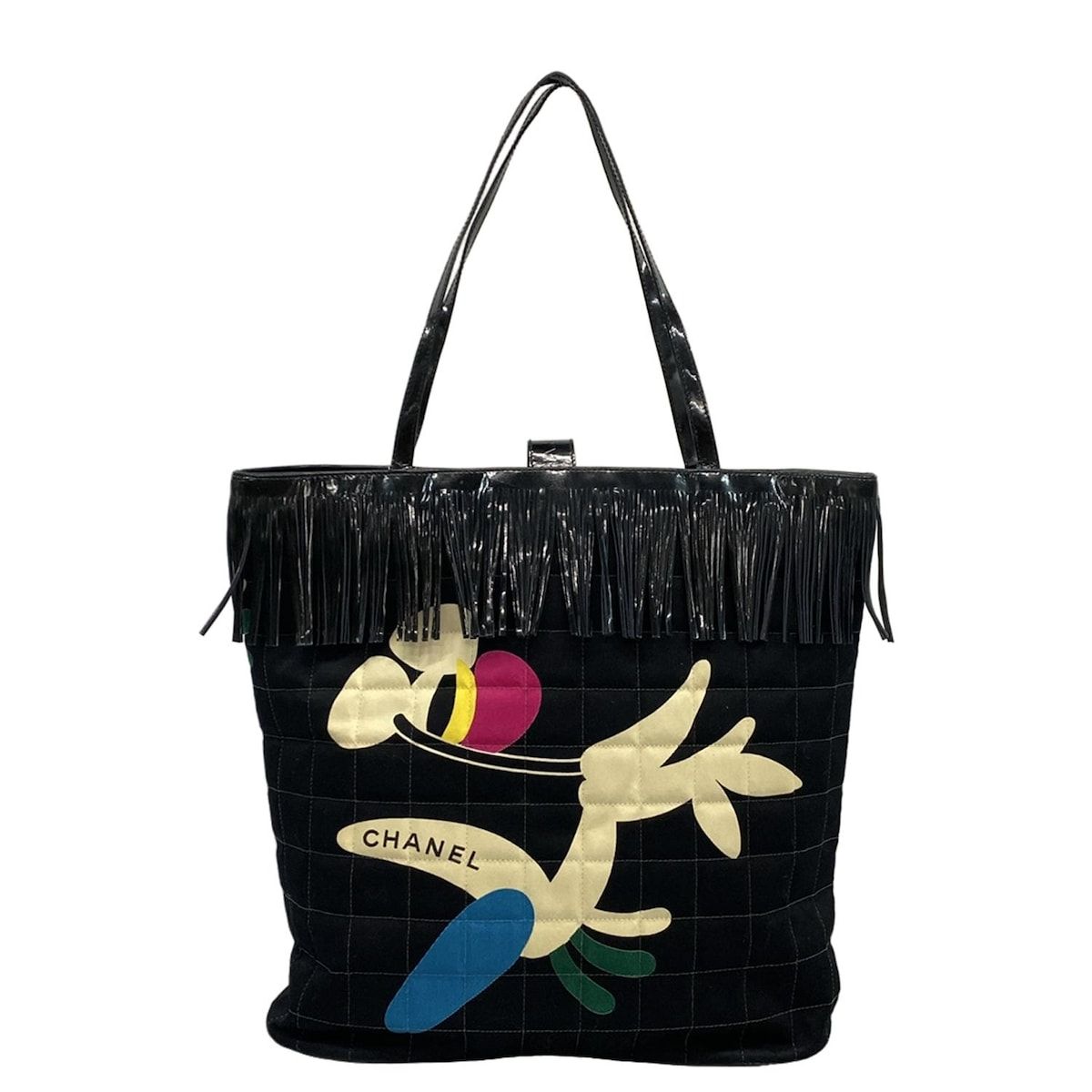 CHANEL(シャネル) ハンドバッグ チョコバー 黒×アイボリー×マルチ