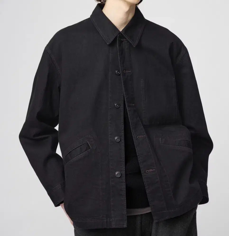 UNIQLO U オーバーサイズ カラー デニムジャケット ブラック Sサイズ