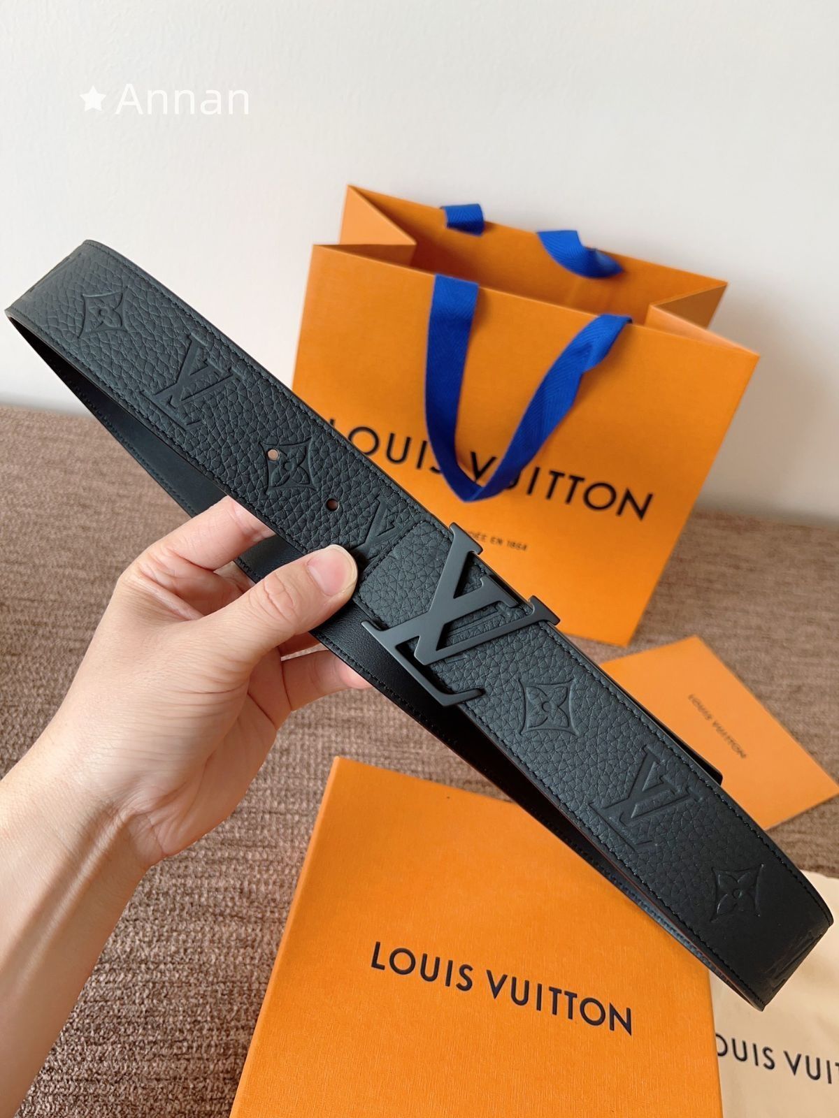 超 品 LOUIS VUITTON ルイヴィトン メンズ ベルト 本革