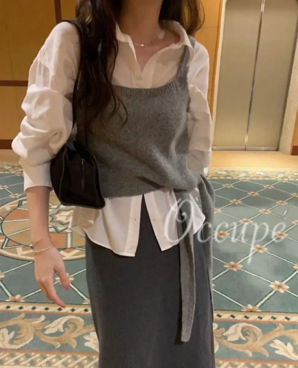 オキューペ タグ プリティヤングシング 起毛シャツ リボン結びニットBEST セット