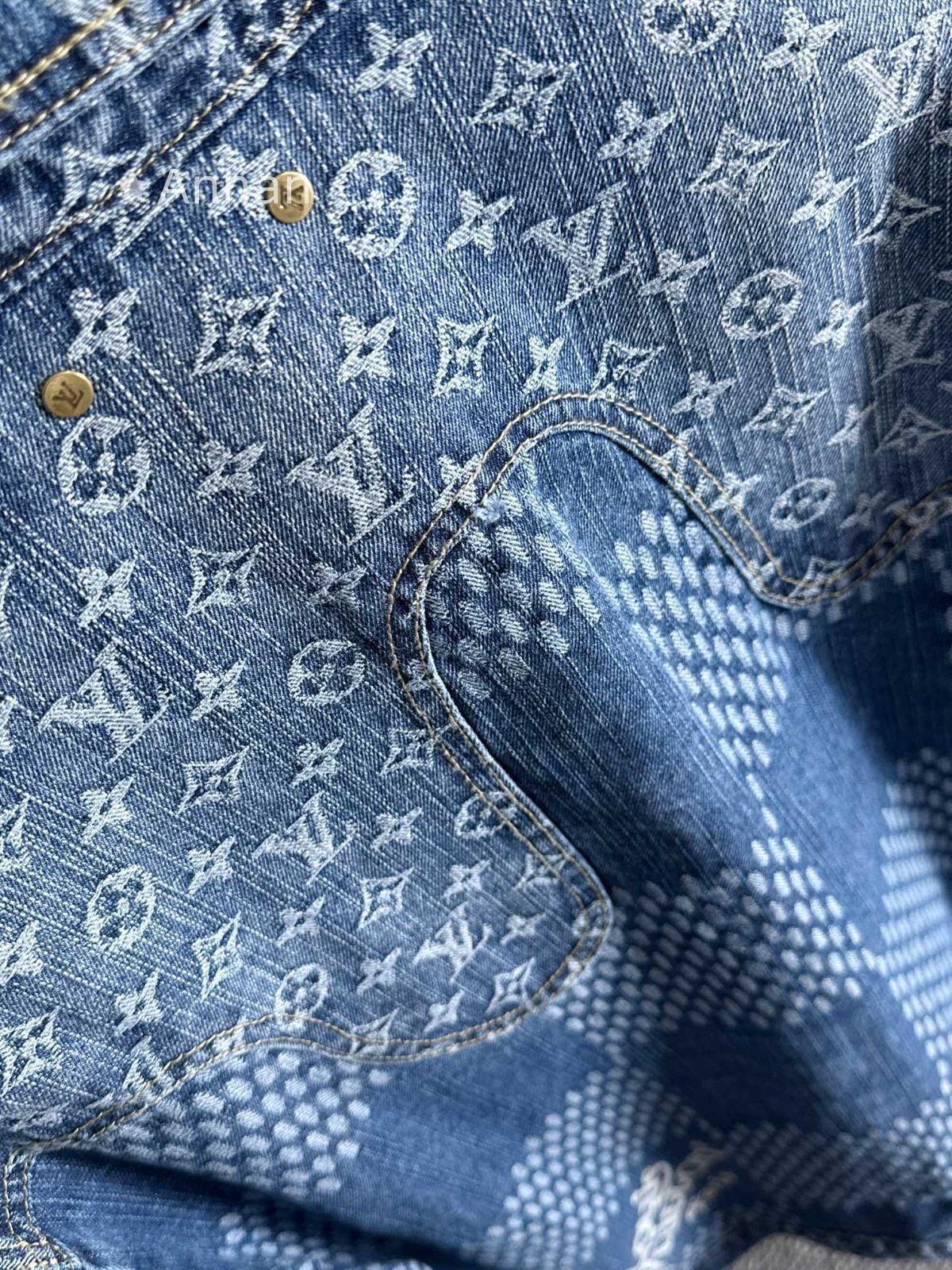 良品 LOUISVUITTON ルイヴィトン メンズ モノグラム デニムジャケット