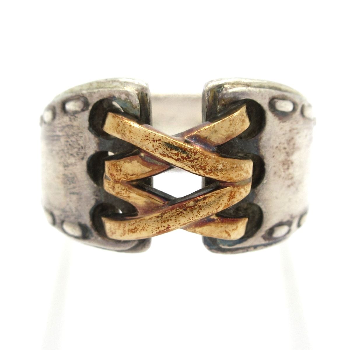 HERMES エルメス リング メキシコ シルバー×ゴールド ヴィンテージ