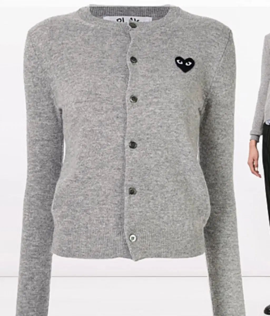 コム デ ギャルソン ブラック ハート カーディガン グレー