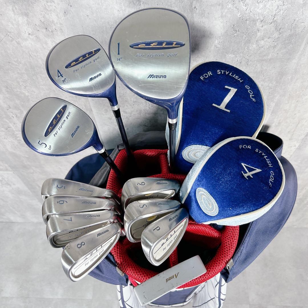 V531 ミズノ efil レディース ゴルフ クラブ セット 12点 オシャレ