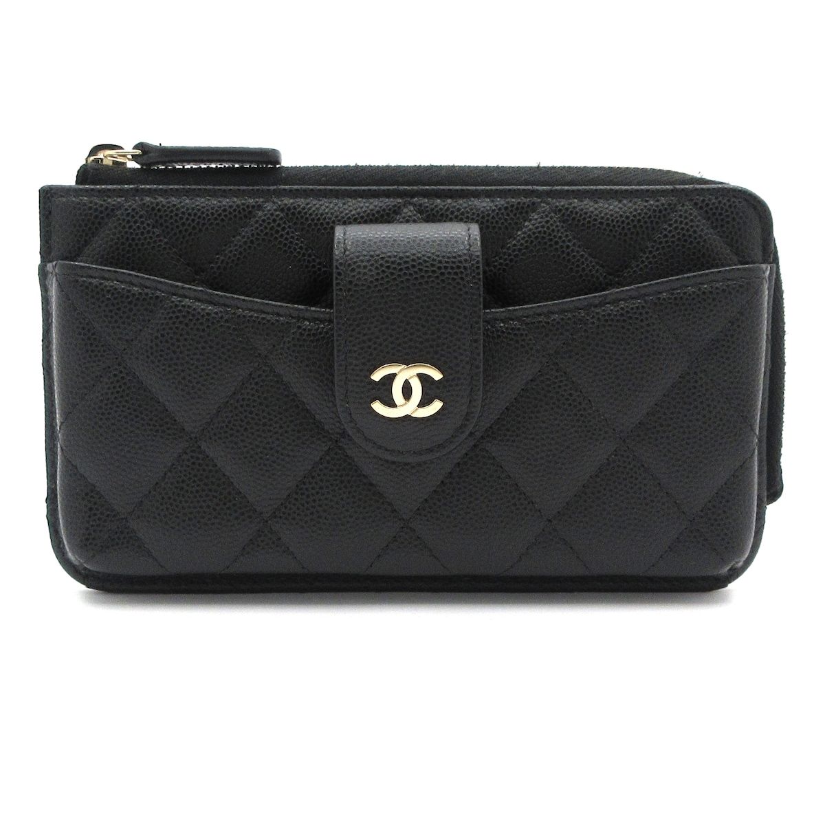 CHANEL シャネル 携帯電話ケース マトラッセ タイムレスクラシック スマホケース AP 2536 黒 スマートフォンケース ゴールド金具