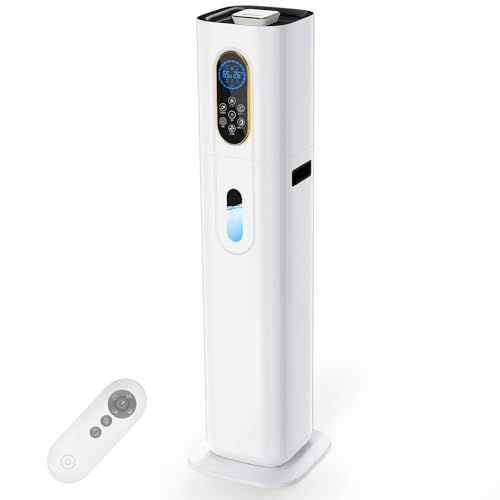 加湿器 大容量 9 L タワー型 2025冬新登場 吹出口360°回転 ハイブリッド式 スチーム式 加熱式 超音波式 冷暖3段階ミスト 100℃除菌 上から給水 お手入れ簡単 省エネ アロマ対応 マイナスイオン 500 ML H加湿量 40畳 連続48 po