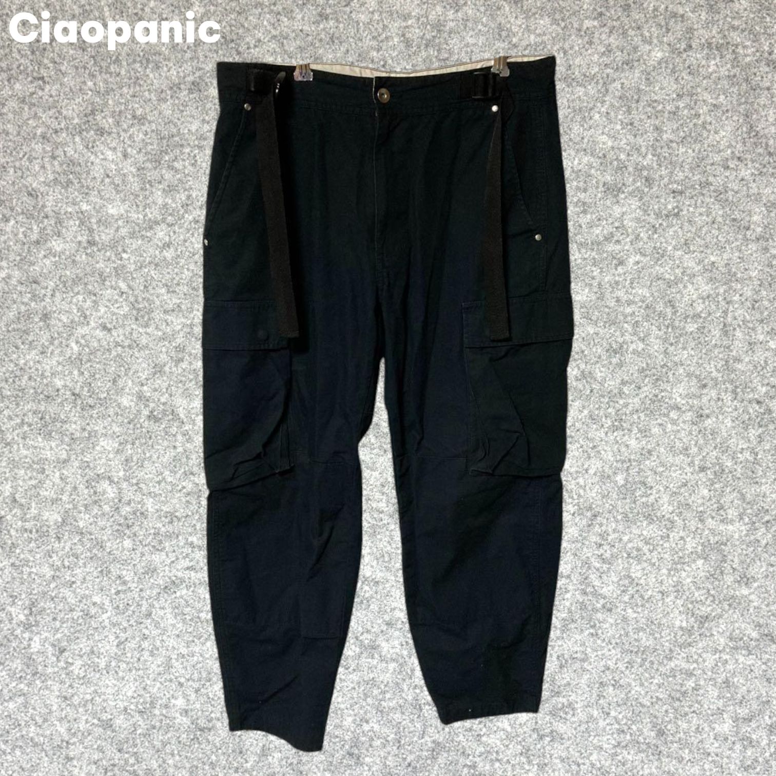 Ciaopanic セグメント ブラックカーゴパンツ サイドポケット付き S 