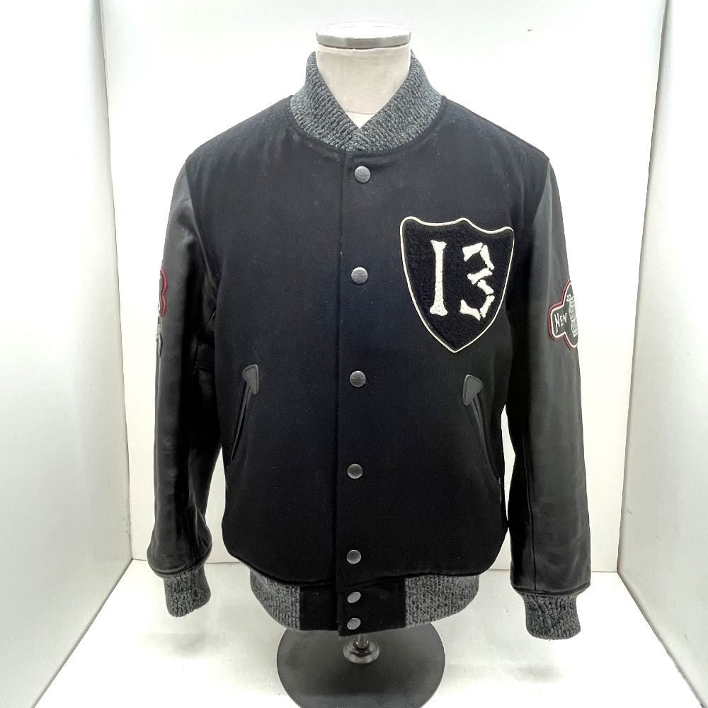 06w15831 美品 希少 SCHOTT ショット スタジャン 袖レザー切替 ボタン