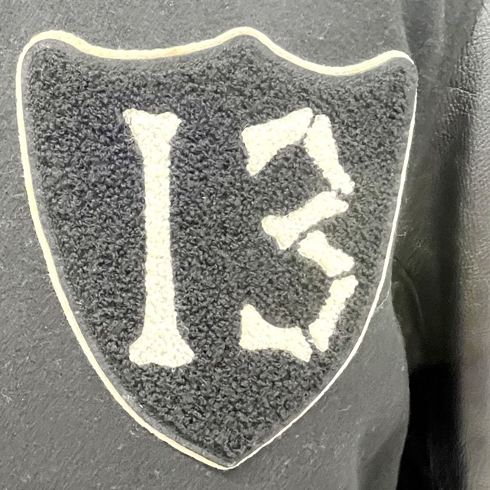 06w15831 美品 希少 SCHOTT ショット スタジャン 袖レザー切替 ボタン