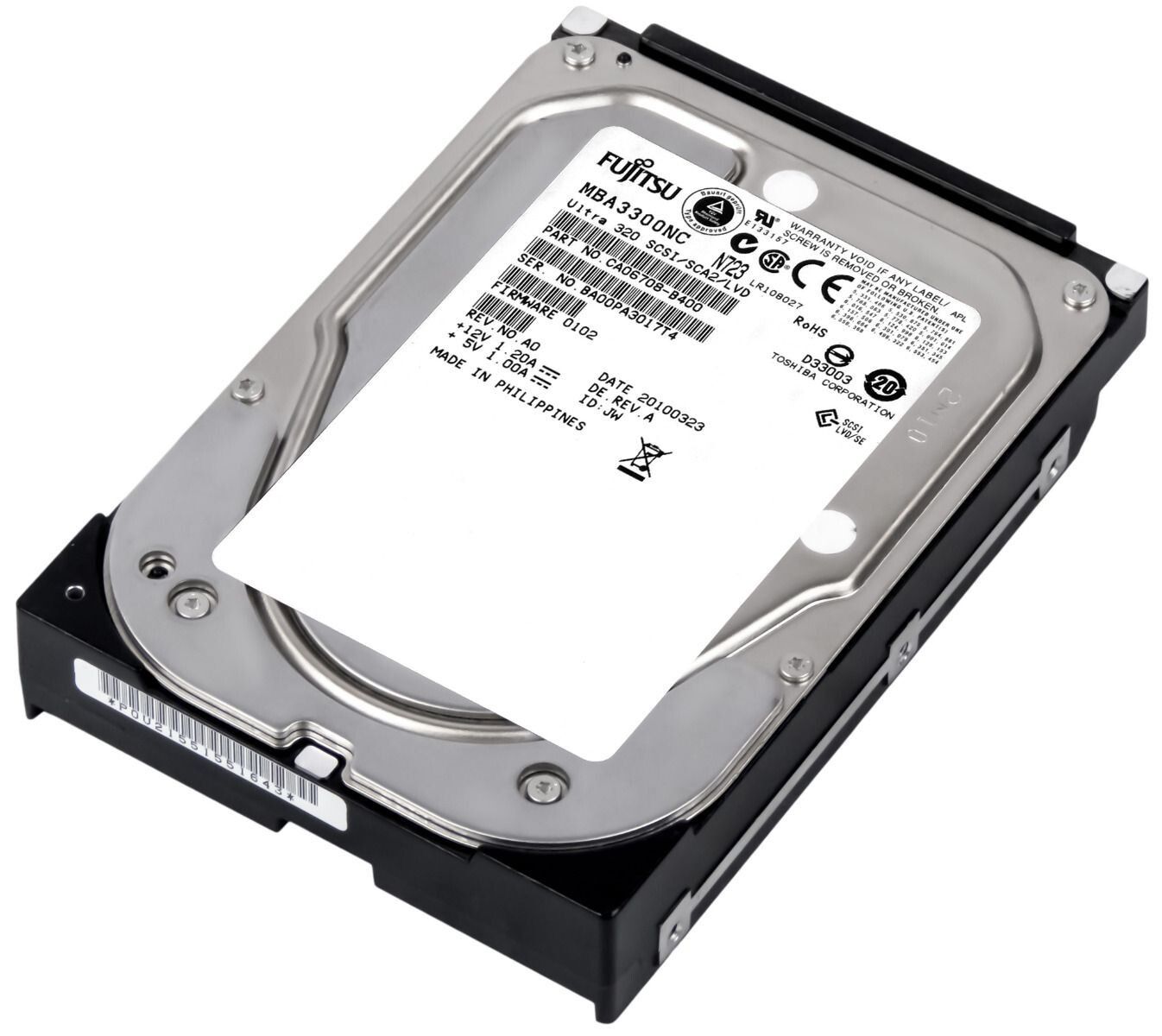 正規品 【3年保証】Hard Drive Fujitsu MBA3300NC 300GB 15000RPM 8MB SCSI U320 80-Pin 3.5 内蔵型ハードディスクドライブ