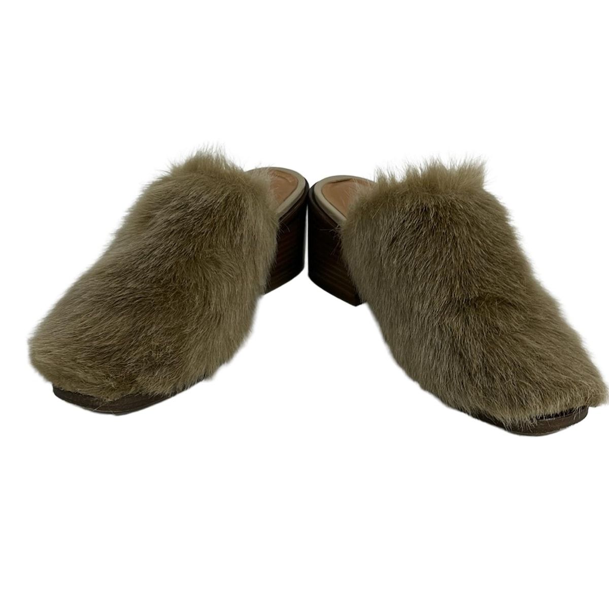 クレジュリー ミュール 35 レディース ベージュ フェイクファー