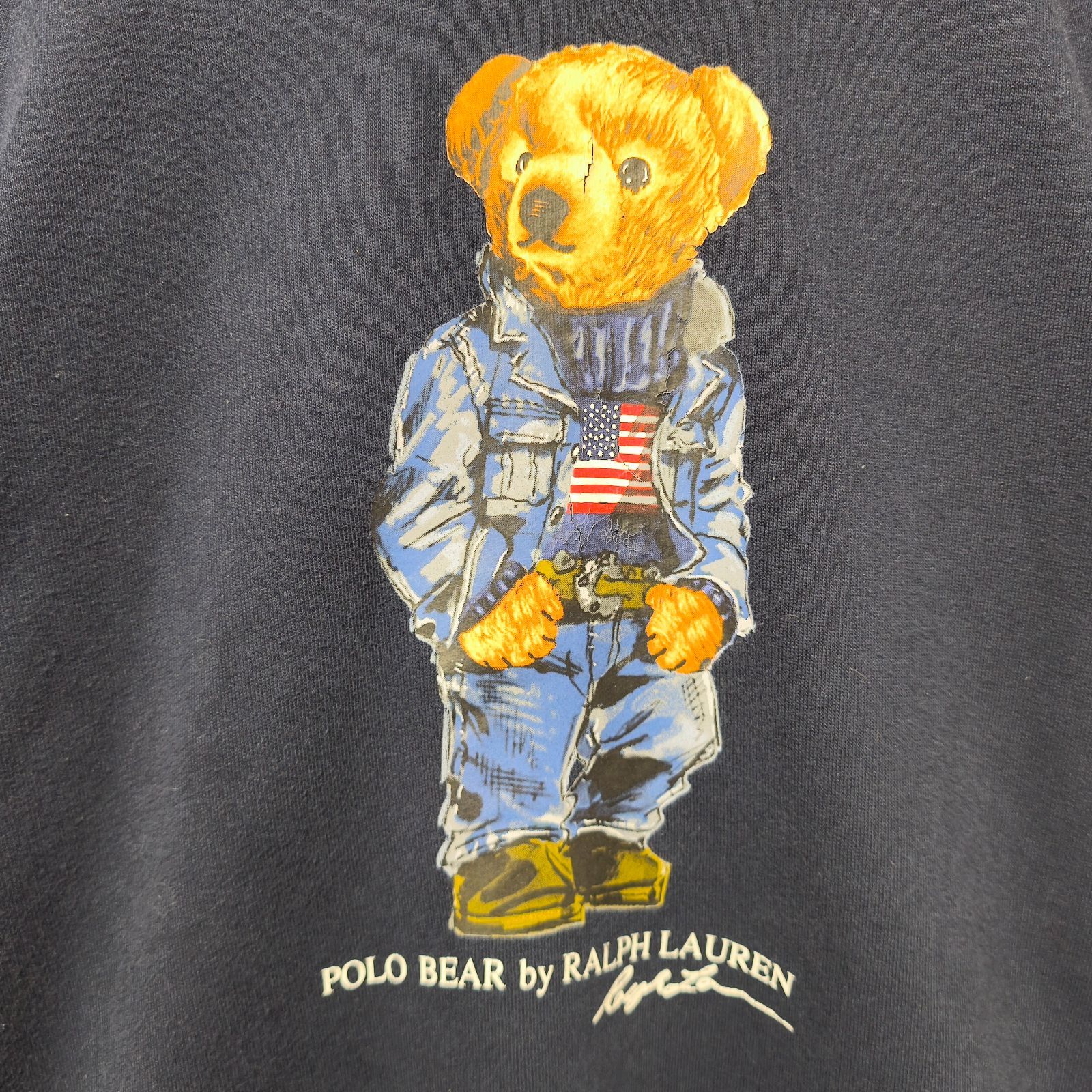 人気デザイン】POLO RALPH LAUREN ポロベア パーカー ネイビー XL