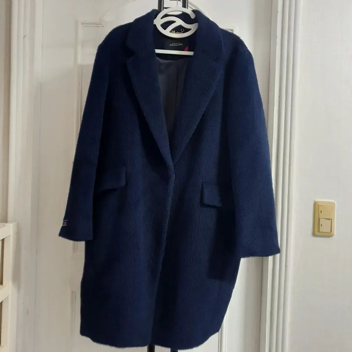 NATHALIE CHAIZE ウール ラマ コート ネイビー レディース