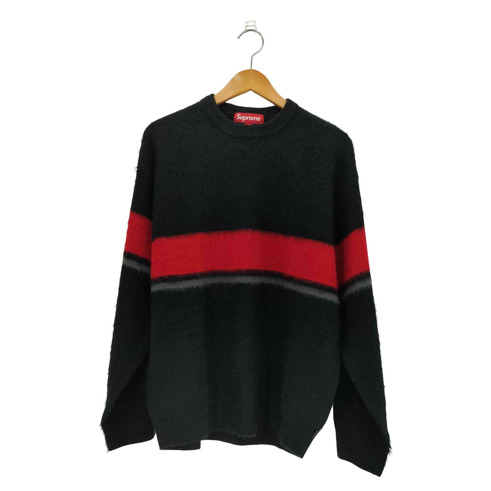 通販 本物 Supreme ニットセーター 黒 ストライプ