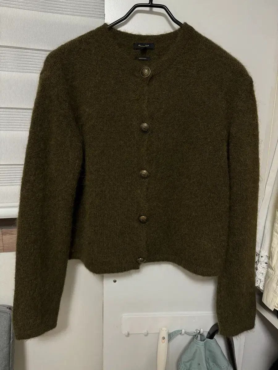 マッシモ ドゥッティ アルパカ ニット カーディガン カーキ