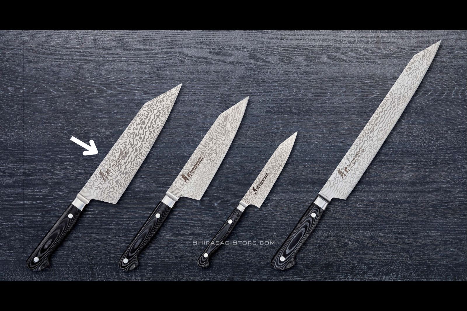 堺孝行 剣型牛刀 包丁 VG 10＆VG 2 コアレスダマスカス 190 mm 14415