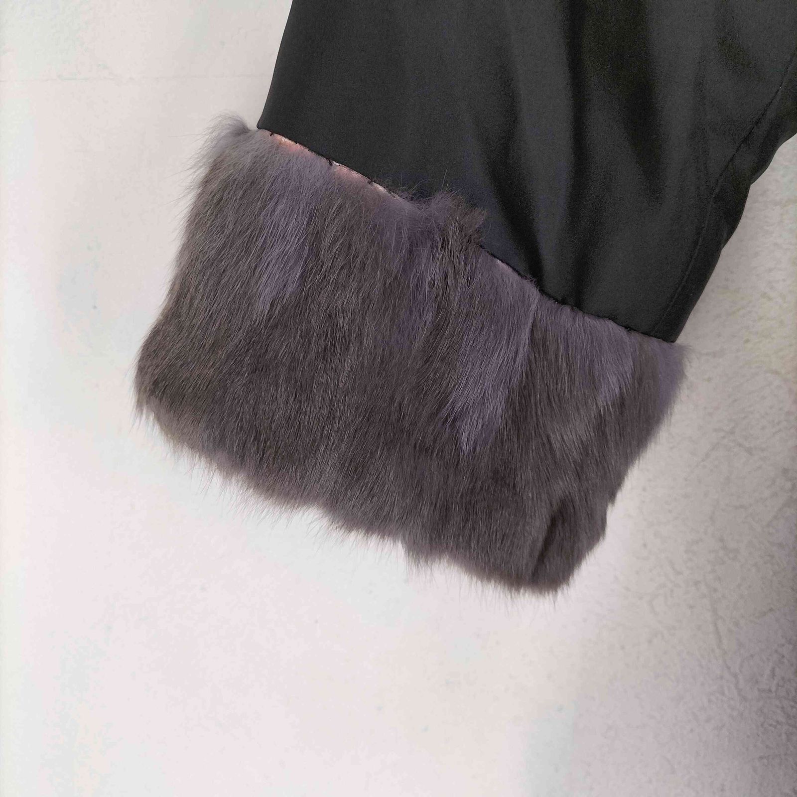 ユーズドフルギ USED古着 リアルファー ナイロン切替ステンカラー